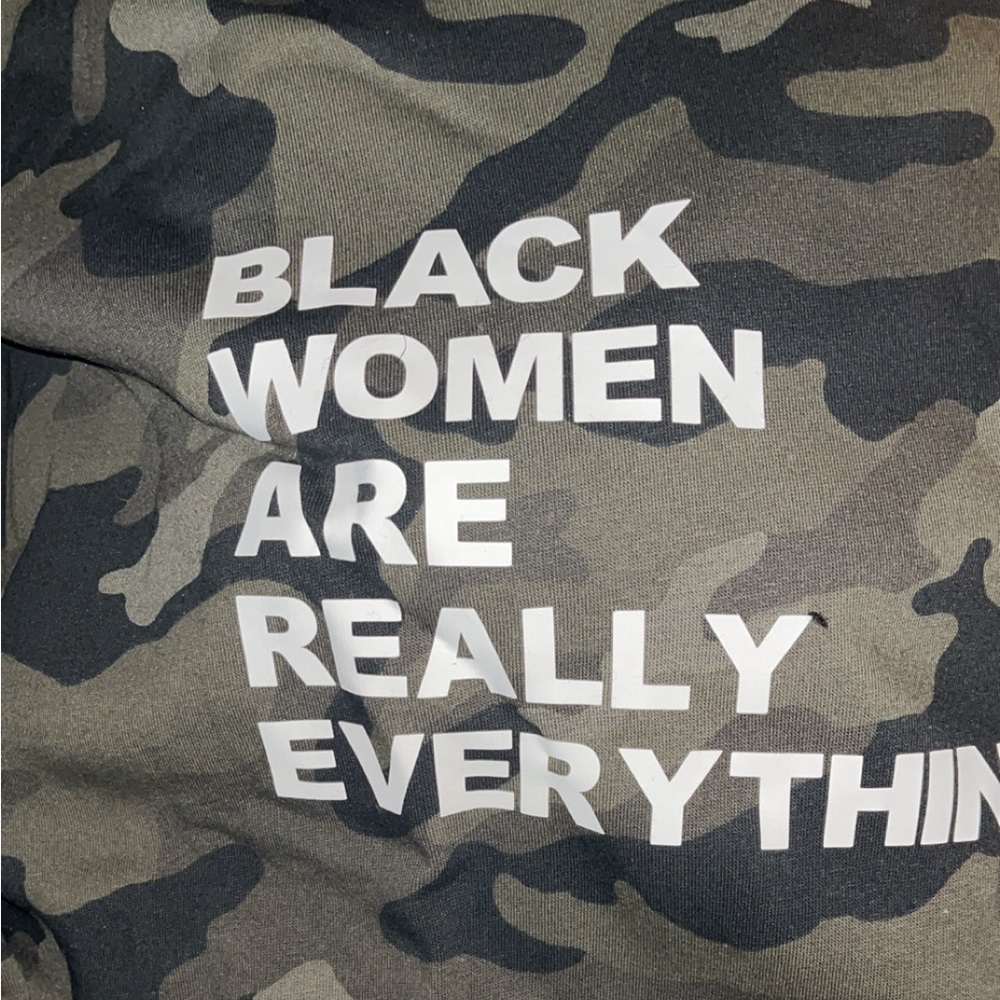 Black women really are everything cropped camo hoodie